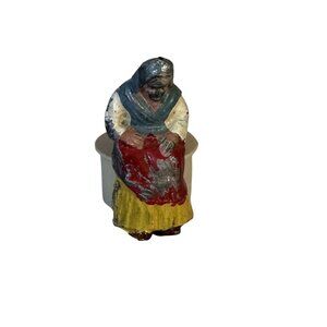 Vtg Manoil Lead Figure Farm Woman Washing Clothes 1.75" Tall 1950s GC